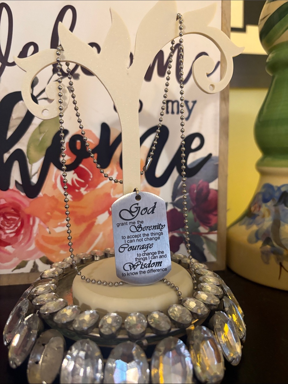 2/15$❤️Inspirational Serenity Prayer Pendant Necklace - Silver